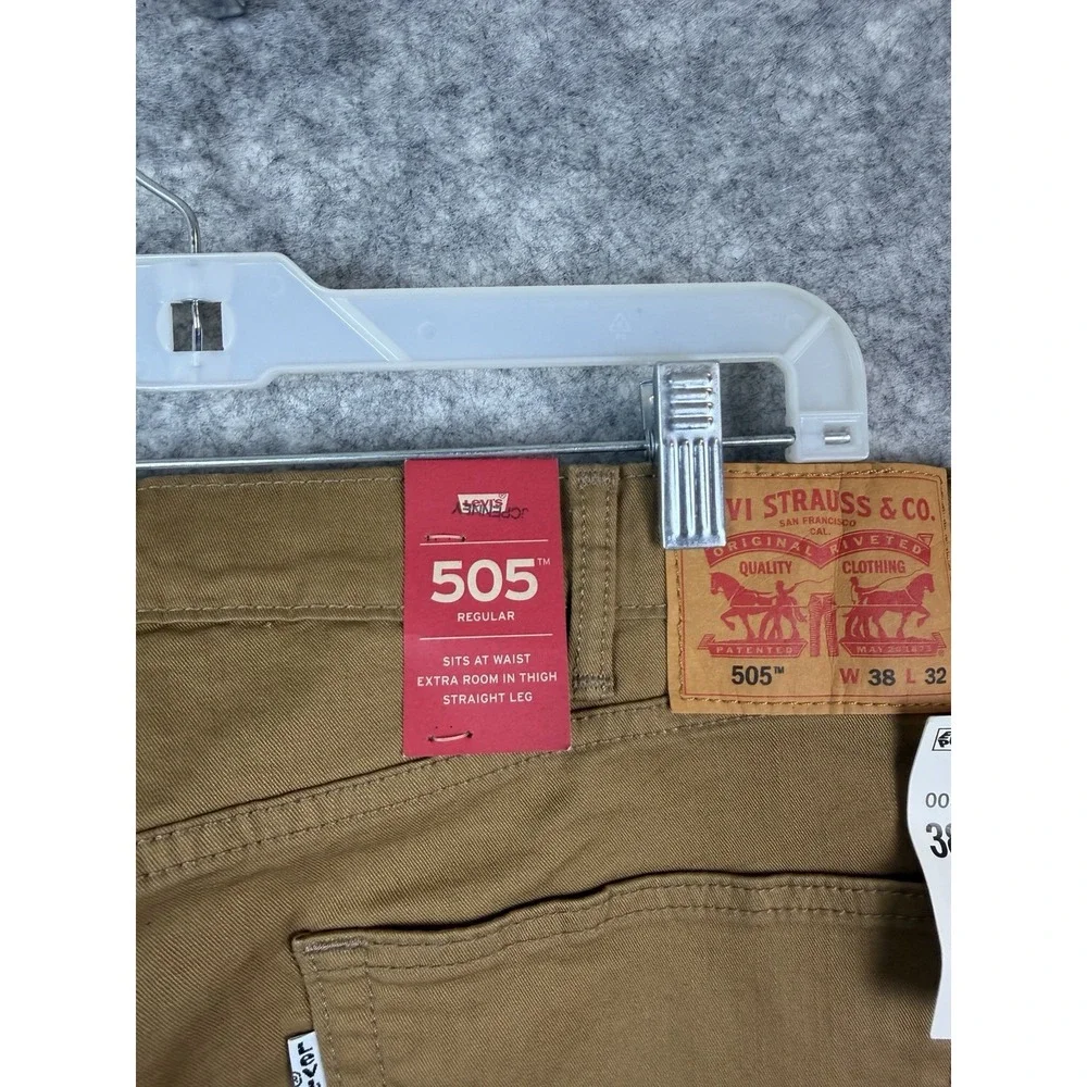 Levi's Jeans Men's 38 Brown 2 Way‎ Stretch Straight Leg Casual Khaki Pants 505